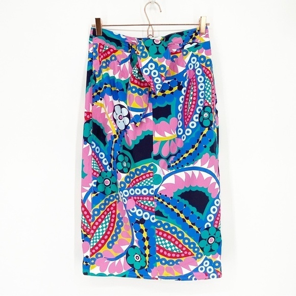 NWT J.Crew Tie-back Tulip Skirt in Ratti® Kaleidoscope Floral Size 6 - Picture 5 of 9